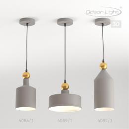 Odeon light 4089/1 PENDANT ODL19 377 серый/золотой Подвес Е27 1*40W BOLLI  - 4 купить